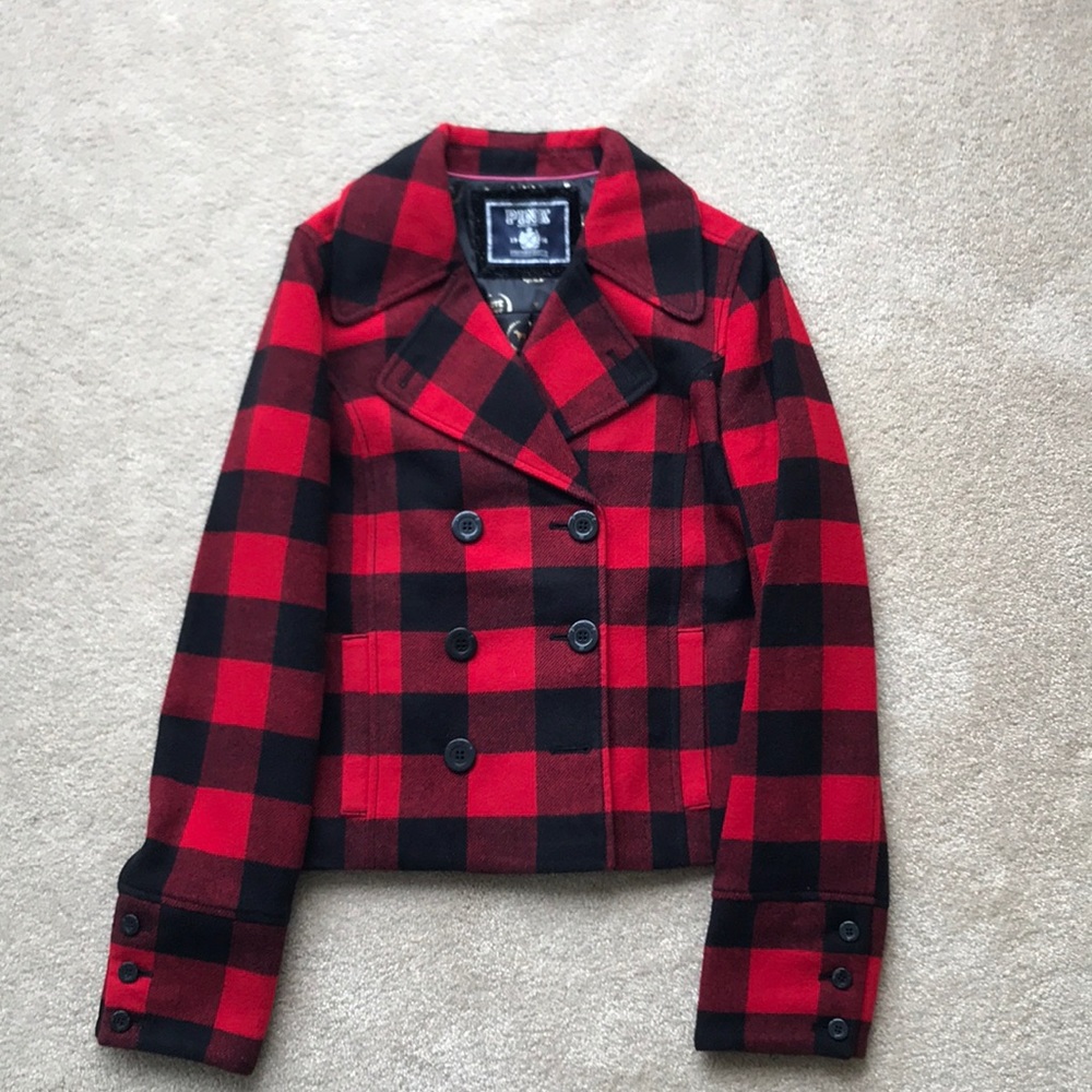 PINK Victoria’s Secret Checkered Coat
